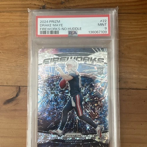 2024 Panini Prizm - Fireworks Drake Maye #22 No Huddle Prizm (RC)