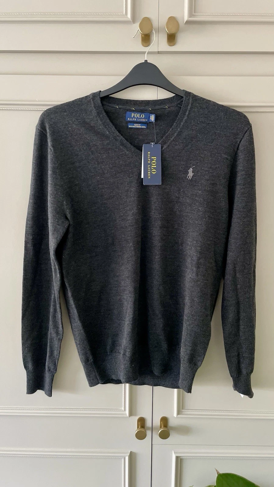 Ralph Lauren Men’s V Neck Jumper Washable Merino Wool Small BNWT Rrp £129