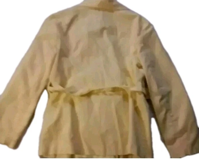 Gabardina Gymboree con cinturón para niñas talla 6 amarilla Foto 3 de 4