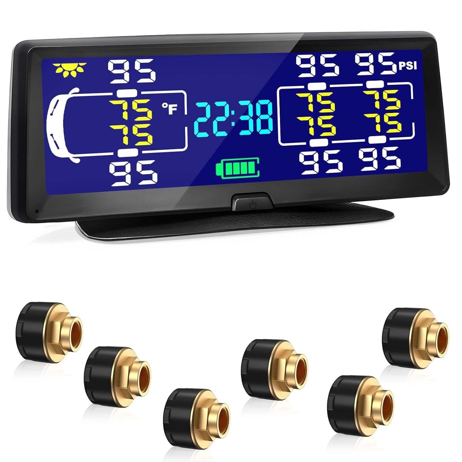 Hieha Rv Tire Pressure Monitoring System, 7.84” Solar TPMS for Sensor 6 