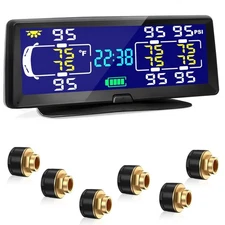 Hieha Rv Tire Pressure Monitoring System, 7.84” Solar TPMS for Sensor 6 