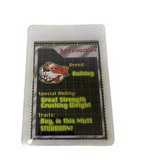 Vintage Muscle Mutts 1990s Collector Card Red Knuckles - Bulldog