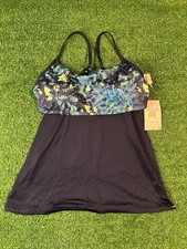 Nike Women's Blue Racerback Tank Tankini Swim Top Shelf Medium Multicolor NWT