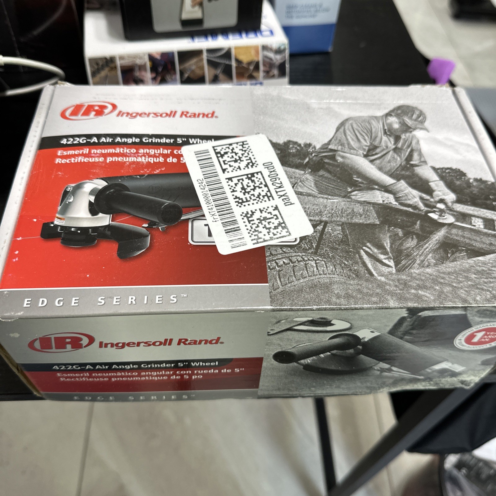Ingersoll Rand Air Angle Grinder, 5in., Model# 422G. Edge Series 5&rdquo; Pneumatic