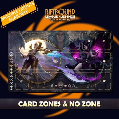 Playmat Kayle x Morgana Riftbound TCG Stitched Edges Free Bag included