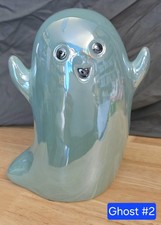 Blue Ghost Halloween Ceramic Decoration  Summerween Spirit Pastel Iridescent