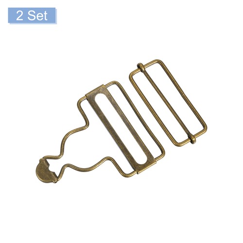 Overallschnallen, 2 Sets Retro Hosenträger Ersatzschnallen 45 mm, bronzefarben - Bild 3 von 6