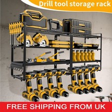 Power Tool Organizer-8 Drill Holder Wall Mount,Metal Power Tool Storage Rack UK~