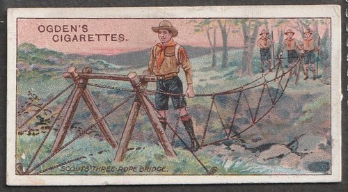 Ogden's, Boy Scouts, 1911, 1st Series, Green Backs, No 35, Scouts' Three-Rope...