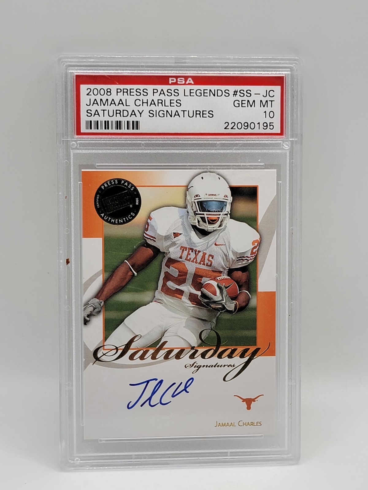 Jamaal Charles Press Pass Legends Saturday Signatures #SSJC Base