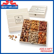 Bonnie & Pop Nut Gift Basket in Wooden Crate – Gourmet Snack Box