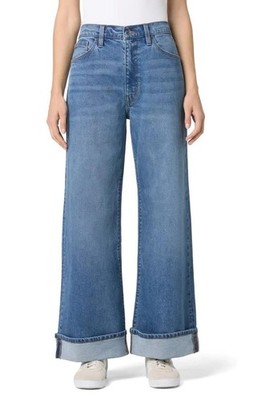 $245 - Hudson Jeans Jolene Wide Leg Cuff Jeans in Dickinson Size 27