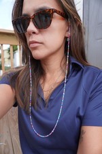 Multicolored Beaded Glasses Chain Holder New Handmade