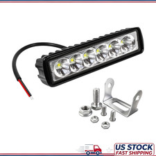 6 18w Led Light Bar Spot Beam 6000k White Aluminum Waterproof 1 Pack 12v2