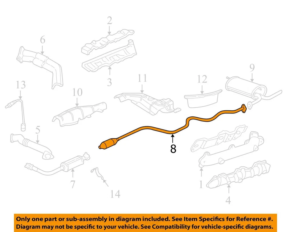 Chevrolet Oldsmobile Malibu Cutlass Pipe ASM EXH 22651053 1997-2005 - NUEVO OEM Foto 2 de 3