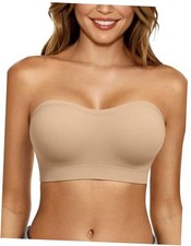Push Up Strapless Bras for Women Supportive Bandeau Bra Non Slip Wireless No