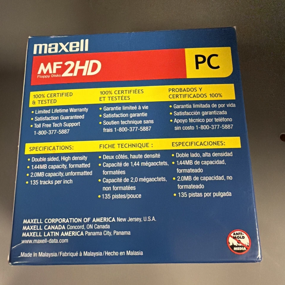 Disquetes Maxell MF2HD 3,5" 1,44 MB  Foto 2 de 2