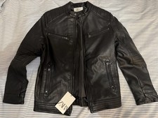 NWT Zara Kids Faux Leather Moto Jacket Size 11-12 152cm 