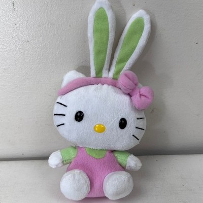 Hello Kitty Plush Bunny Rabbit Ears Pink Overalls Easter Sanrio Stuffed Animal
