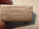5.15 Troy Ounce Poured Silver Bar .999 Fine American Credit Bar