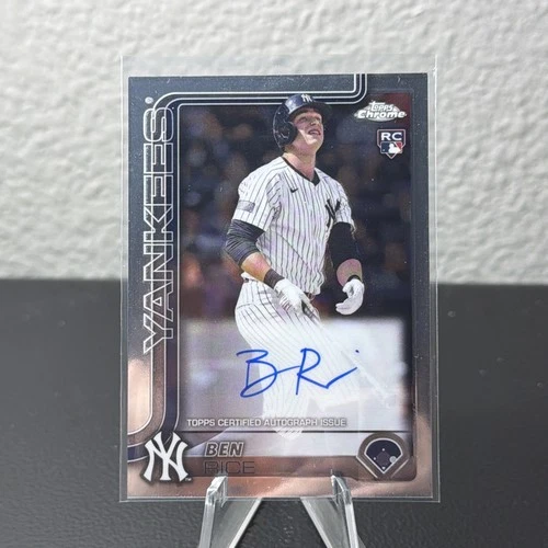 2025 Topps Chrome Ben Rice Auto Autograph RC #RA-BR New York Yankees Rookie