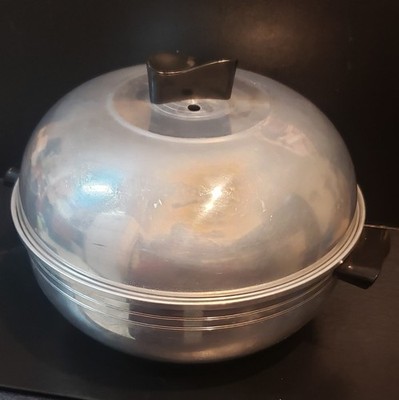 Vintage West Bend Buns Aluminum  Warmer Steamer Set Stove Top Bread Rolls