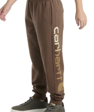 Carhartt Sweatpants Youth Kids S,M,L,XL Brown Fleece Graphic Logo Print  New NWT