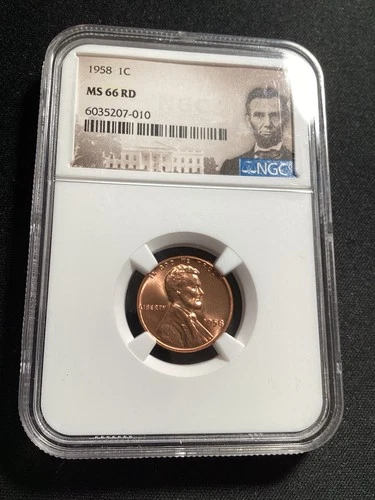 Beautiful High Grade 1958 Lincoln Cent.  NGC GRADED MS 66 RED
