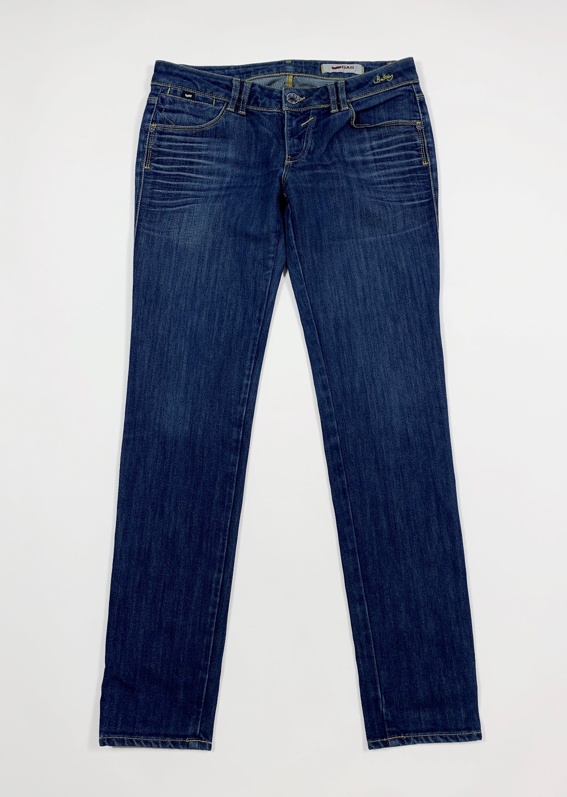 Gas britney jeans donna usato denim skinny W32 L34 tg 46 blu boyfriend T7190