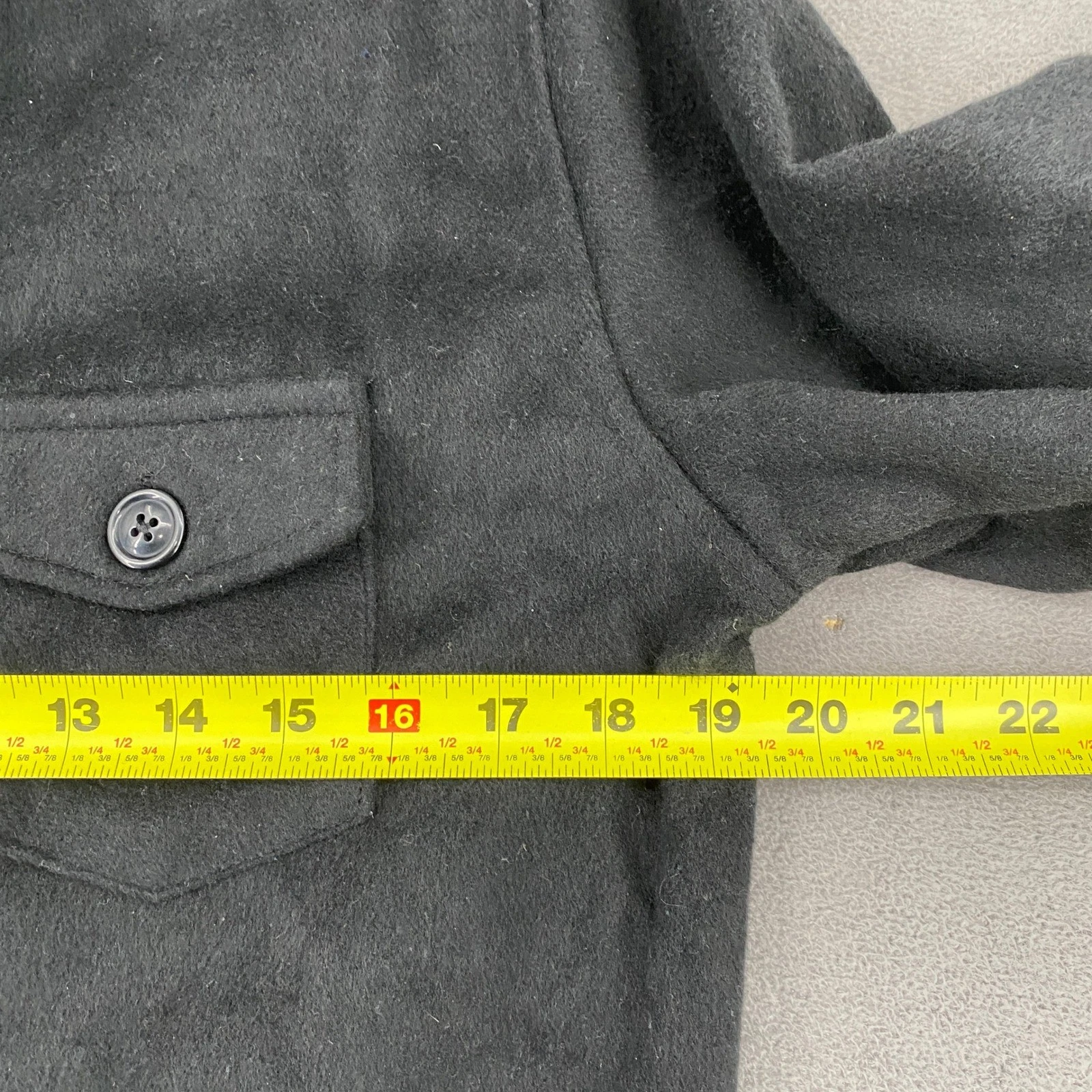 Distortion Mens Modern Black Wool Blend Button Front Shirt Jacket Small 7519 - product detail image 2