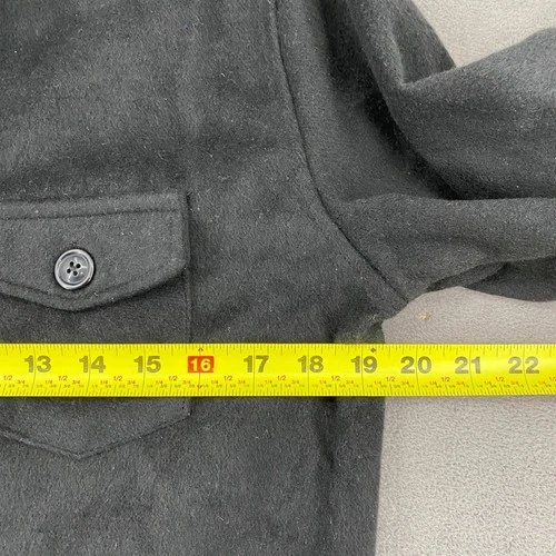 Distortion Mens Modern Black Wool Blend Button Front Shirt Jacket Small 7519 image 2
