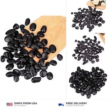 CFKJ 18 Pounds Black Pebbles Aquarium Gravel River Rock, Natural Polished Dec...