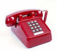 CHEETA CT-N8020 Red Retro Corded Landline Telephone Vintage Push Button Phone
