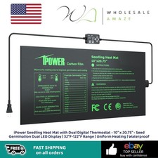 iPower Seedling Heat Mat with Dual Digital Thermostat 10x20.75" Seed Germination