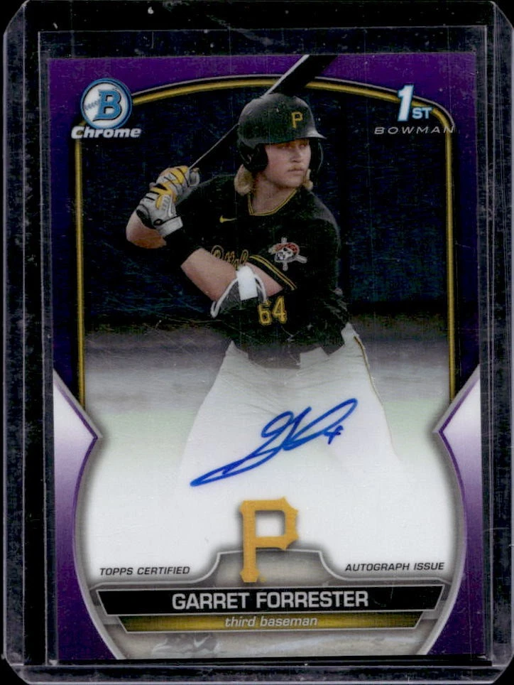 2023 Bowman Draft Garret Forrester Chrome Auto Purple Refractor 1st #157/250