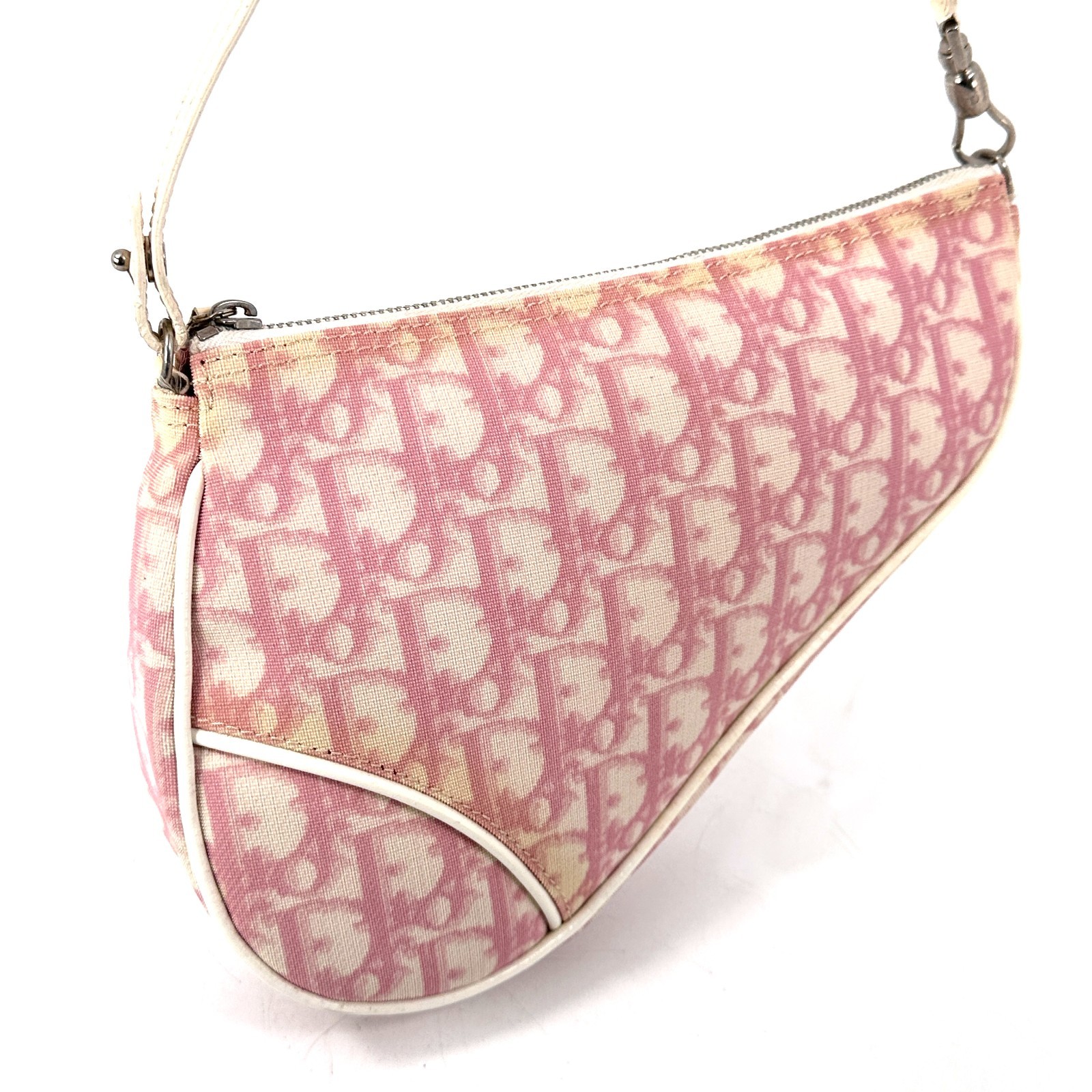 DIOR Pink Trotter Saddle Bag PVC Leather Purse Authentic thumbnail 10