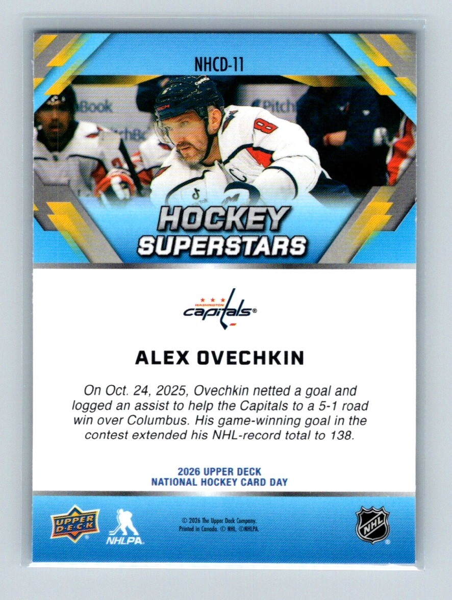 2026 Upper Deck National Hockey Card Day Alex Ovechkin #NHCD-11