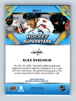 2026 Upper Deck National Hockey Card Day Alex Ovechkin #NHCD-11