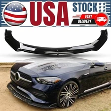 Gloss Black Front Bumper Lip Spoiler Splitter Canard For Benz CLA20 CLA250 BE