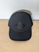Vintage Reebok NFL San Francisco 49ers Fitted Hat 7 1/2 Triple Black Tonal Logo