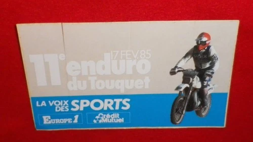 Vintage 11th ENDURO DU TOUQUET Sticker Decal - February 17, 1985 - Motorcycle