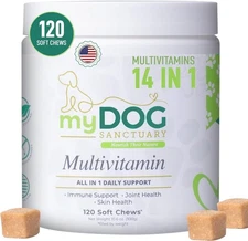 14 in 1- Multivitamin for Dogs 120 Chews - Daily Support for Active & Aging Dogs