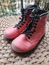 Dr. Martens Youth Toddler Leather Pink Ankle Boots 7 UK 8 US 24 EU 1460T Kids