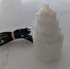 White Selenite Tower Light / Night Lite with Off/On Switch 6" H, 3 Lbs