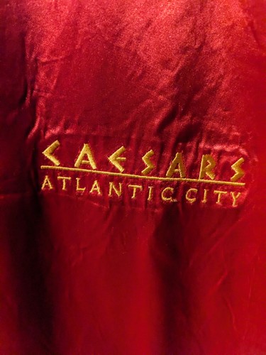 Vintage 90s Caesars Emperors Club Red Large Satin Jacket - Picture 4 of 6