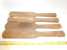 4 Vintage Cleaning Paddles made from Setwell Wood Clothes Hangers