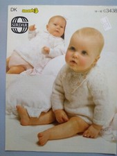 BABY'S ANGEL TOPS KNITTING PATTERN - 8ply, 14-18", 2 styles- SIRDAR No. 3438