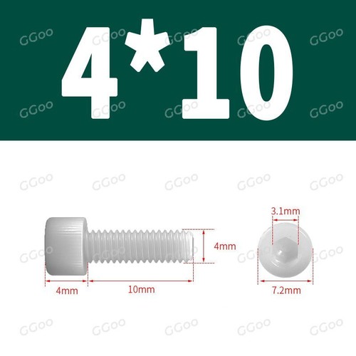 M3 M4 M5 M6 M8 M10 M12 Cap Head Screws Hex Socket Allen Key Bolts Nylon DIN 912 - Picture 16 of 89