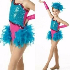 Simply Irresistible Turquoise Dance Costume FEATHER BUSTLE BOA ONLY Child L