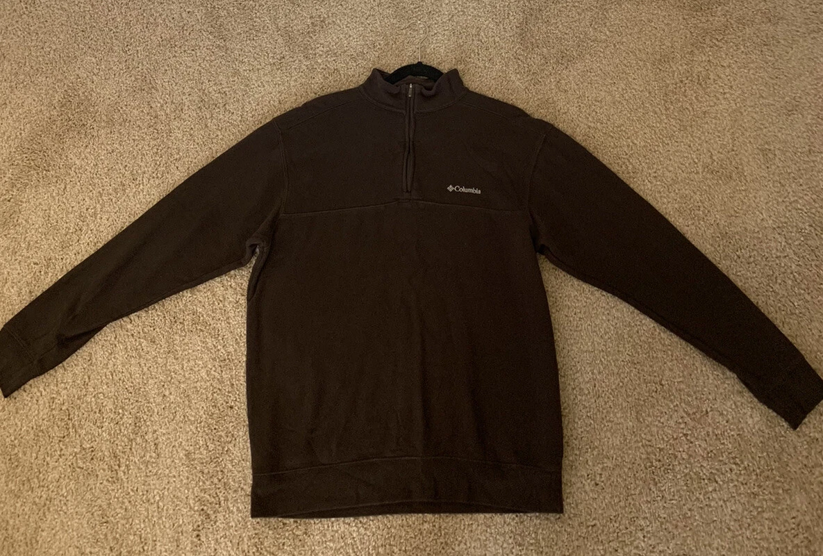 Men's Columbia 1/4 Zip Fleece Jacket - Medium - Brown